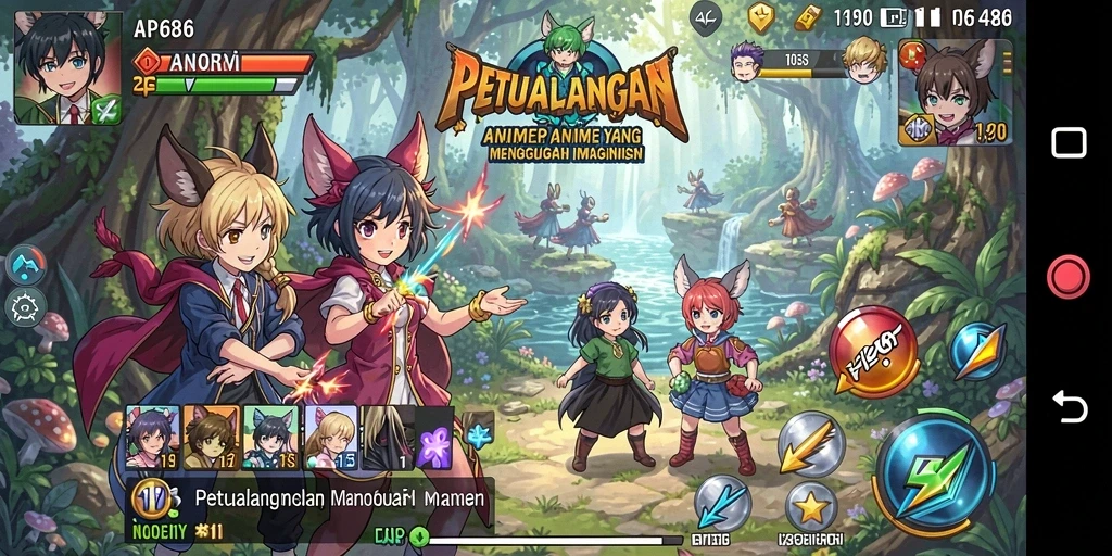 Tampilan gameplay yang penuh warna dan aksi menarik.