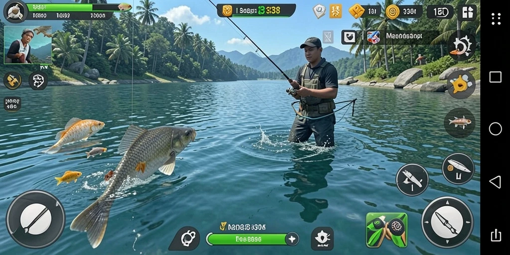 Tampilan gameplay memancing yang seru dan mengasyikkan di MEGA338.