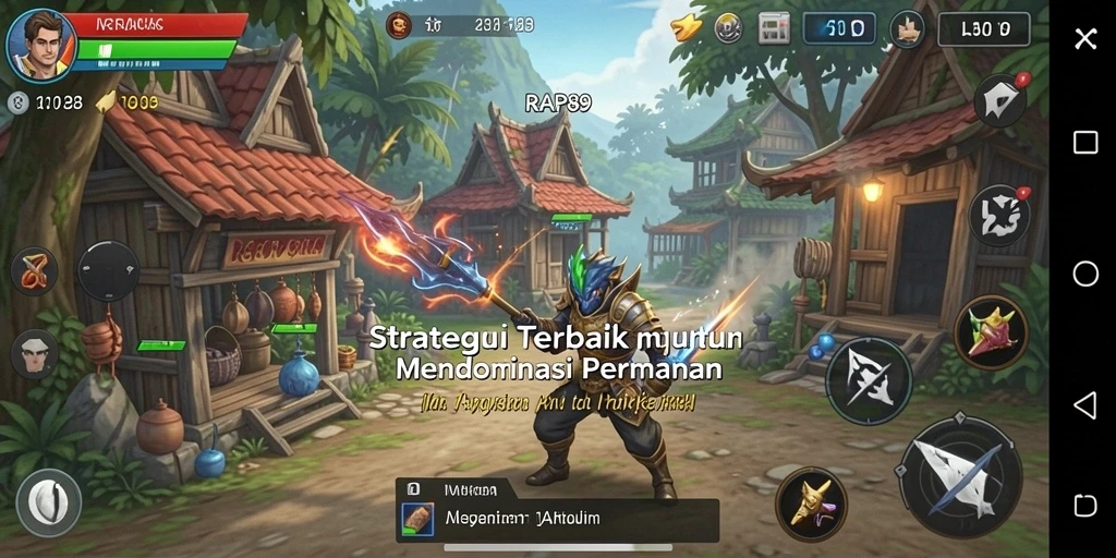 Screenshot menunjukkan pertarungan intens dalam RAP89 dengan strategi yang mendalam.