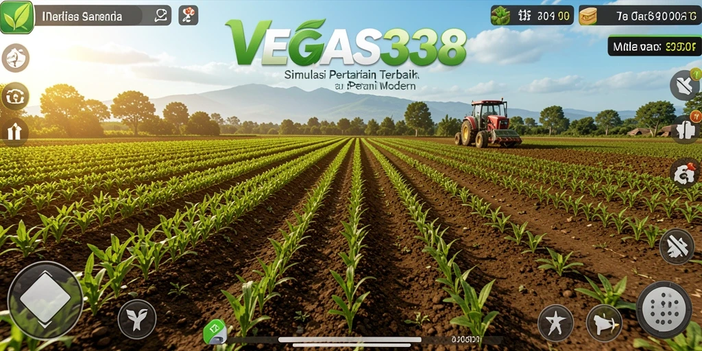 Screenshot gameplay <strong>VEGAS338</strong>, menampilkan aktivitas bertani yang seru dan interaksi dengan hewan.
