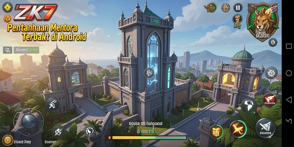 Tampilan gameplay menara pertahanan ZK7 yang menantang dan menarik.